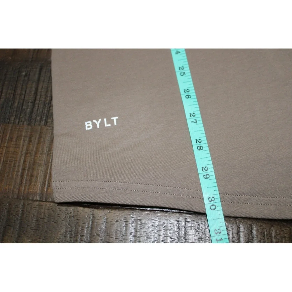 BYLT LUX Shirt Mens 2XL Olive Green Short Sleeve Curved Hem Premium Basic Tee - Picture 3 of 8